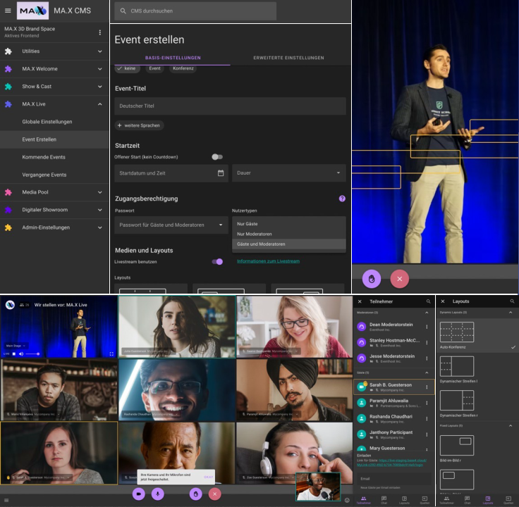 stage for comms MA.X Live